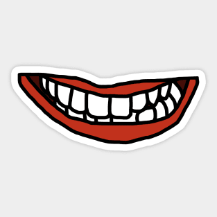 Red Lips White Teeth Mouth Sticker